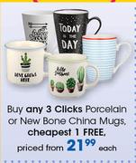 Clicks Porcelain Or New Bone China Mugs-Each