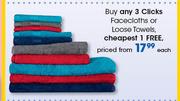 Clicks Facecloths Or Loose Towels-Each