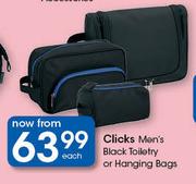 Clicks Men's Black Toiletry Or Hanging Bags-Each