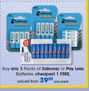 Safeway Or Pay Less Batteries-Per Pack
