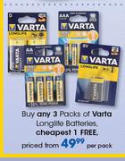 Varta Longlife Batteries-Per Pack