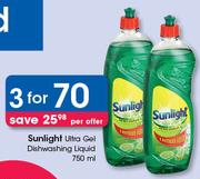 Sunlight Ultra Gel Dishwashing Liquid-3X750ml