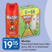 Mortein Powergard Multi Insect Killer Spray 300ml Or Naturgard Control System-Each