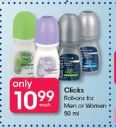 Clicks Roll Ons For Men Or Women-50ml Each