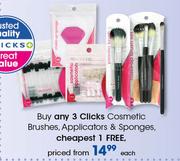 Clicks Cosmetic Brushes, Applicators & Sponges-Each