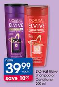 L'Oreal Elvive Shampoo Or Conditioner-200ml Each