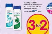 Clicks Anti Dandruff Shampoos Or Conditioners-400ml Each