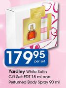 Yardley White Satin Gift Set: EDT 15ml & Perfumed Body Spray 90ml-Per Set