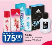Adidas Male EDT-100ml Or Female EDT-50ml Each