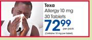 Texa Allergy 10 mg 30 Tablets-Per Pack