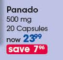Panado 500 mg 20 Capsules-Per Pack