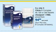 Clicks B Complex 60, 120 Or 365 Tablets-Per Pack
