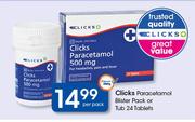 Clicks Paracetamol Blister Pack Or Tub 24 Tablets-Per Pack