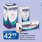 Linctagon Cough Syrups, Nasal Spray Or Linctagon-C Effervescent Products-Each
