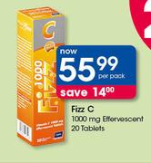 Fizz C 1000 mg Effervescent 20 Tablets-Per Pack