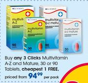 Clicks Multivitamin A-Z And Mature Tablets 30's Or 90's-Per Pack