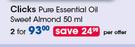 Clicks Pure Essentials Oil Sweet Almond-2X50ml