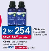 Clicks Pure Essentials Oil Tea Tree-2X50ml