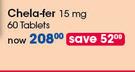 Chela-Fer 15mg Tablets-60's Per Pack