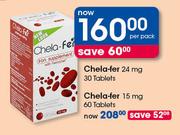Chela-Fer 24mg Tablets-30's Per Pack