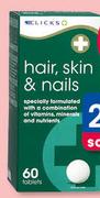 0Clicks Advanced Hair, Skin & Nails 30 Tablets-For 2