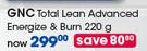 GNC Total Lean Advanced Energize & Burn-220g Each