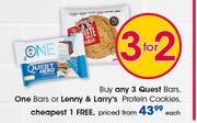 Quest Bars,One Bars Or Lenny & Larry's Protein Cookies-Each