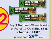 Nutritech Whey Protein or Protein & Oats Bars 68g Each