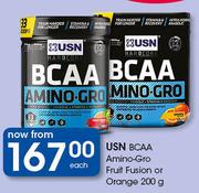 USN BCAA Amino-Gro Fruit Fusion or Orange-200g Each