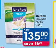 Herbex Slimmers Shakes-450g Each
