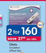 Clicks Ovulation 4-Pack Test-For 2