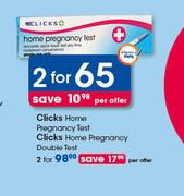 Clicks Home Pregnancy  Double Test-For 2