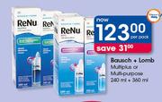 Bausch + Lomb Multiplus Or Multi-Purpose 240 + 360ml-Per Pack