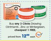 Clicks Drawing Ointments, Zinc Or Wintergreen-Each