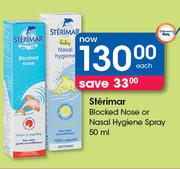 Sterimar Blocked Nose Or Nasal Hygiene Spray-50ml Each