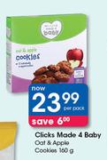 Clicks Made 4 Baby Oat & Apple Cookies-160g Per Pack
