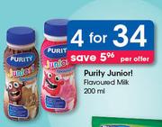 Purity Junior Flavoured Milk-4x200ml Per Offer 