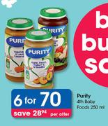 Purity 4th Baby Foods-6x250ml Per Offer 
