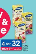 Purity Juices-4x200ml Per Offer 