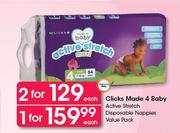 Clicks Made 4 Baby Active Stretch Dispodable Nappies Value Pack-Each