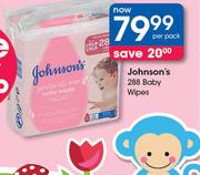 Johnson's 288 Baby Wipes-Per Pack