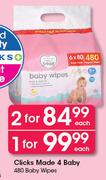 Clicks Made 4 Baby 480 Baby Wipes-Each  