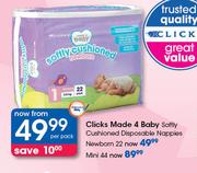 Clicks Made 4 Baby Softly Cushioned Disposable Nappies (Mini)-Per Pack