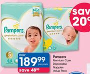 Pampers Premium Care Disposable Nappies Value Pack-Per Pack
