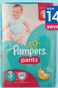 Pampers Pants Midi 60, Maxi 52, Junior 44 Or Extra Large 40-Per Pack