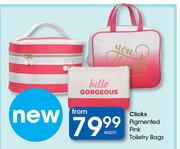 Clicks Pigmented Pink Toiletry Bags-Each