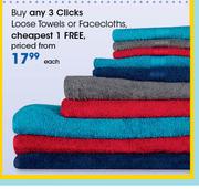 Clicks Loose Towels Or Faceclothes-Each
