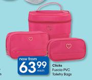 Clicks Fuscia PVC Toiletry Bags-Each