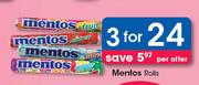Mentos Rolls-For 3 Per Offer