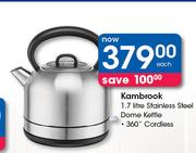 Kambrook 1.7Ltr Stainless Steel 360° Cordless Dome Kettle-Each